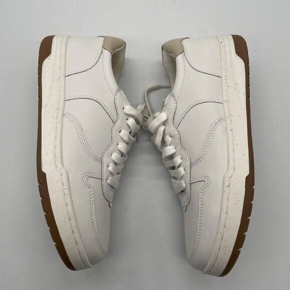 Madewell MWL Court Shoes Sz 7.5 White Leather Low Top‎ Sneakers Tennis Preppy